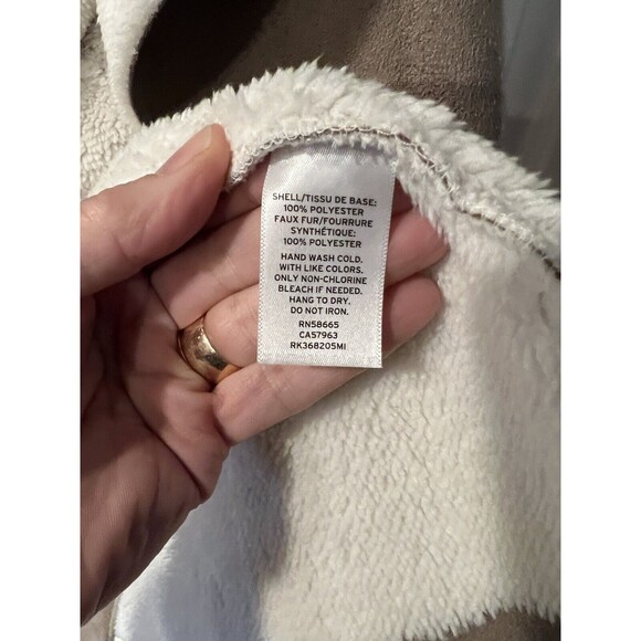 Susina Vest Womens XS  Faux Shearling Suede Open Drape Front gorp Rustic New - Picture 5 of 9